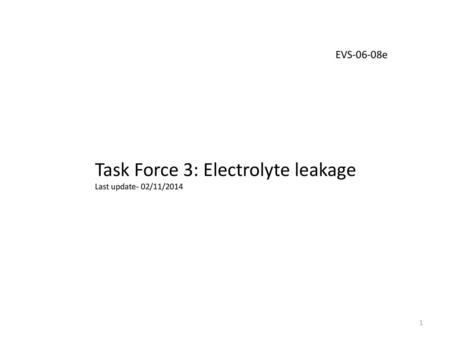 Task Force 3: Electrolyte leakage