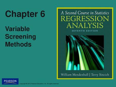 Chapter 6 Variable Screening Methods.