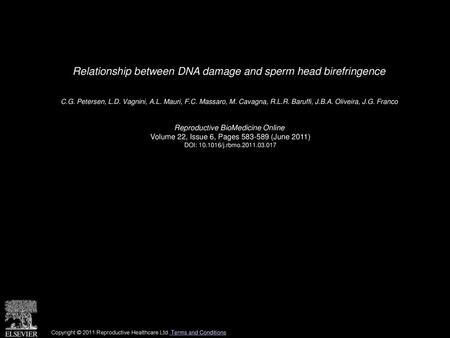 Relationship between DNA damage and sperm head birefringence