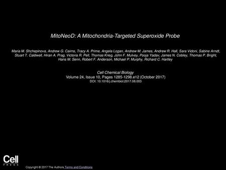 MitoNeoD: A Mitochondria-Targeted Superoxide Probe