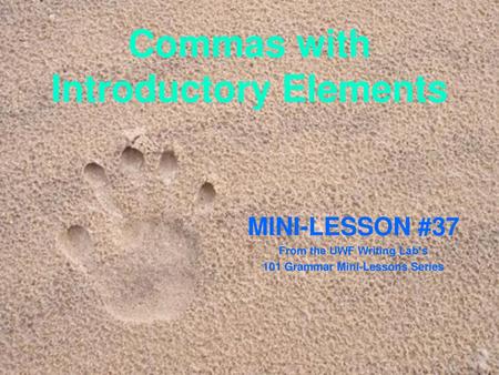 Commas with Introductory Elements