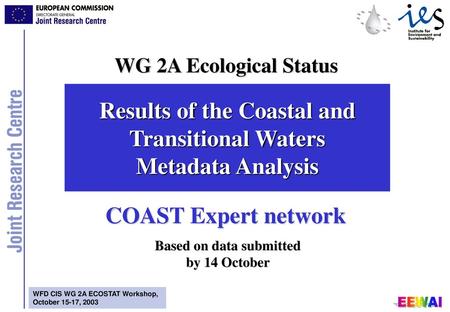 Results of the Coastal and Transitional Waters Metadata Analysis