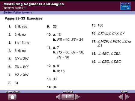 Measuring Segments and Angles