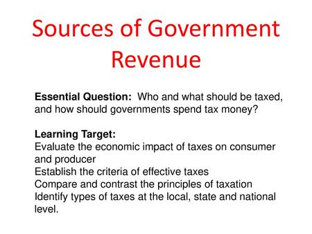 Sources of Government Revenue