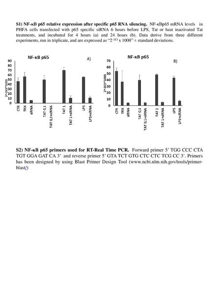 S1) NF-κB p65 relative expression after specific p65 RNA silencing