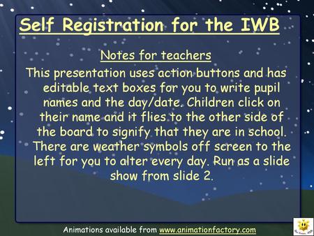 Self Registration for the IWB