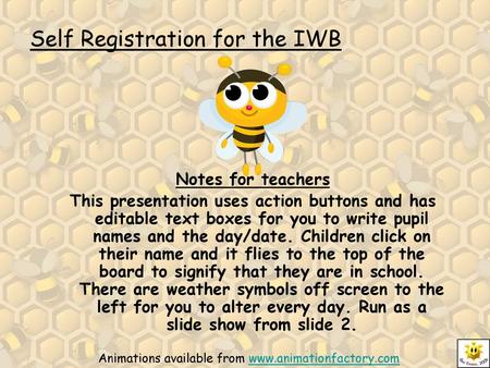 Self Registration for the IWB