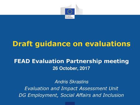 Draft guidance on evaluations