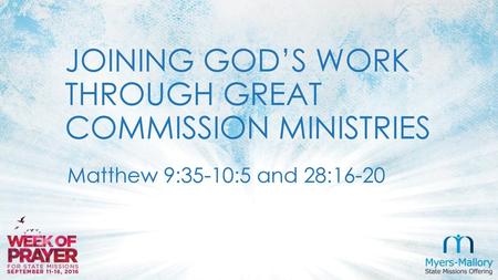 JOINing God’s work through Great commission ministries