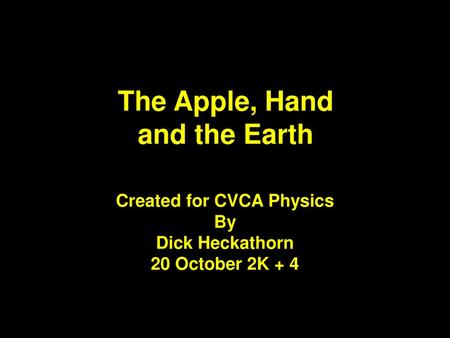 The Apple, Hand and the Earth