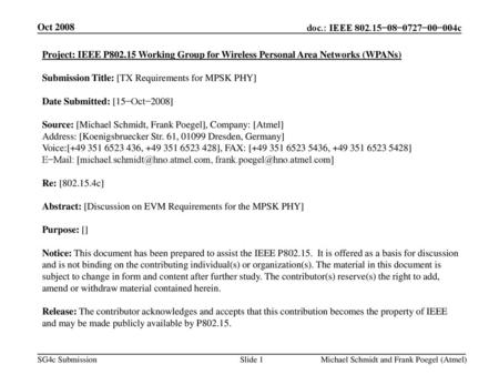 Submission Title: [TX Requirements for MPSK PHY]