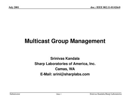 Multicast Group Management