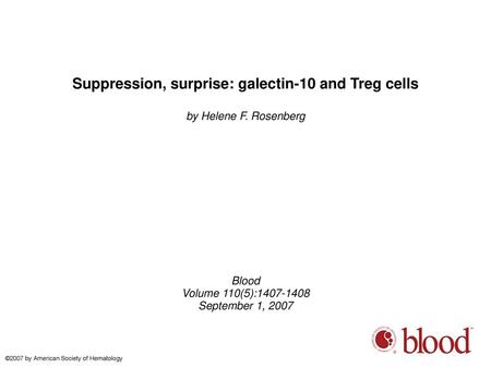 Suppression, surprise: galectin-10 and Treg cells