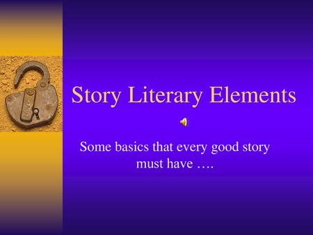 Story Literary Elements