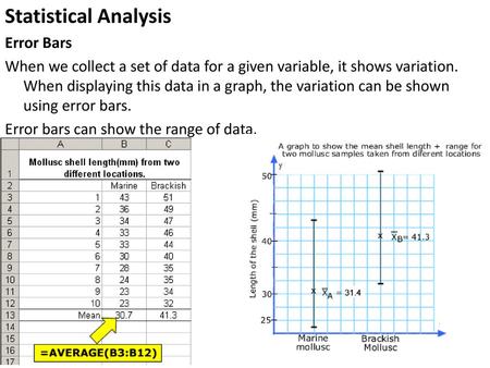 Statistical Analysis Error Bars