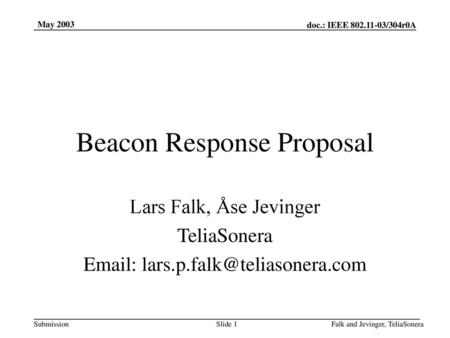 Beacon Response Proposal