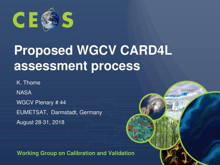 Proposed WGCV CARD4L assessment process