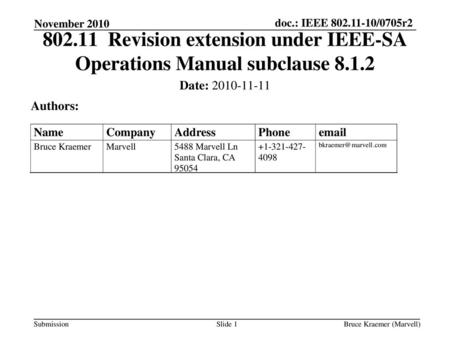 June 2010 doc.: IEEE /0705r0 November 2010