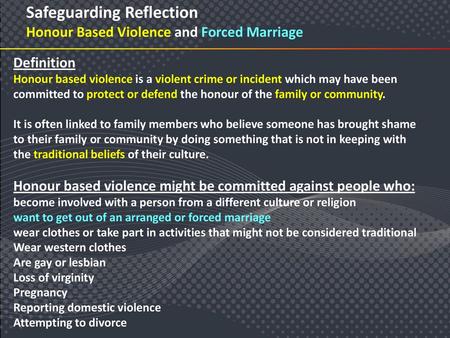 Safeguarding Reflection