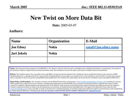 New Twist on More Data Bit