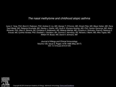 The nasal methylome and childhood atopic asthma