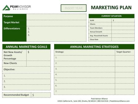 ANNUAL MARKETING GOALS ANNUAL MARKETING STRATEGIES