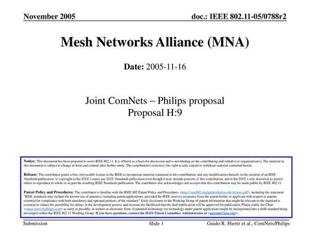 Mesh Networks Alliance (MNA)