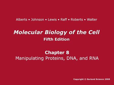 Molecular Biology of the Cell