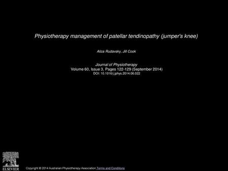 Physiotherapy management of patellar tendinopathy (jumper's knee)