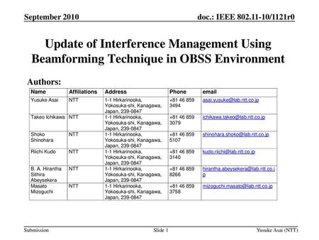 Month Year doc.: IEEE yy/xxxxr0 September 2010