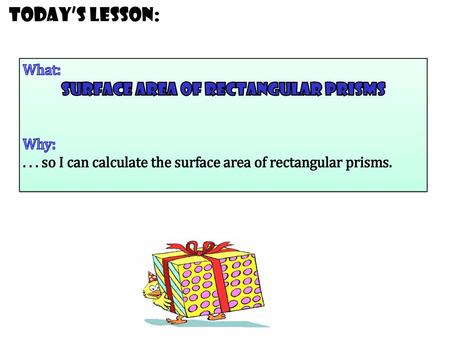 Surface area of rectangular prisms