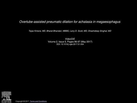 Overtube-assisted pneumatic dilation for achalasia in megaesophagus