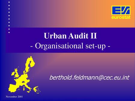 Urban Audit II - Organisational set-up -