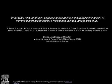 Untargeted next-generation sequencing-based first-line diagnosis of infection in immunocompromised adults: a multicentre, blinded, prospective study 