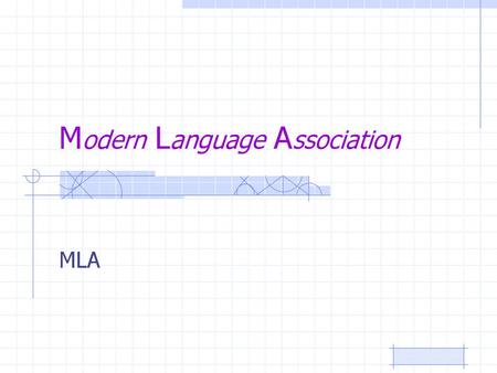 Modern Language Association