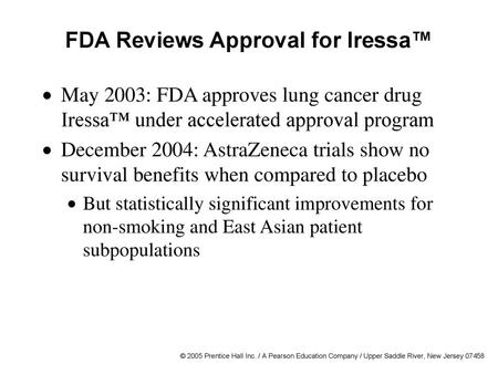 FDA Reviews Approval for Iressa™