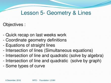 Lesson 5- Geometry & Lines