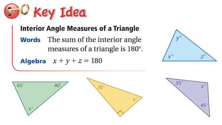 Work together to classify the triangle below using its angles and sides.