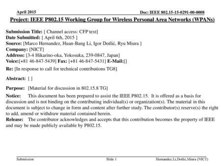 <month year> <doc.: IEEE doc> April 2015