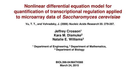 1 Department of Engineering, 2 Department of Mathematics,