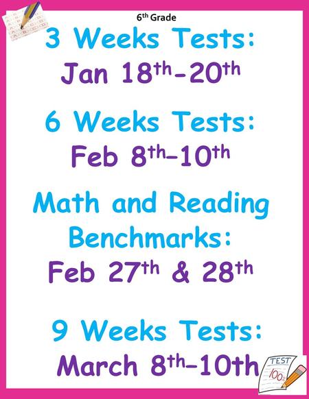 Math and Reading Benchmarks: Feb 27th & 28th