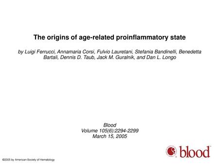 The origins of age-related proinflammatory state