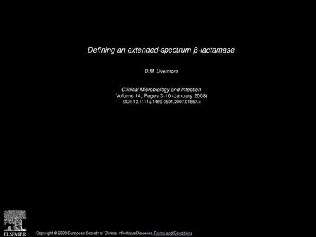 Defining an extended-spectrum β-lactamase