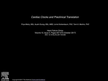 Cardiac Clocks and Preclinical Translation