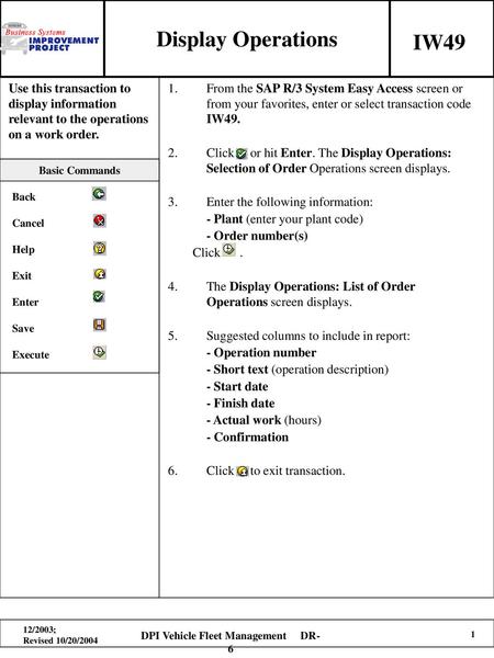 DPI Vehicle Fleet Management DR-6