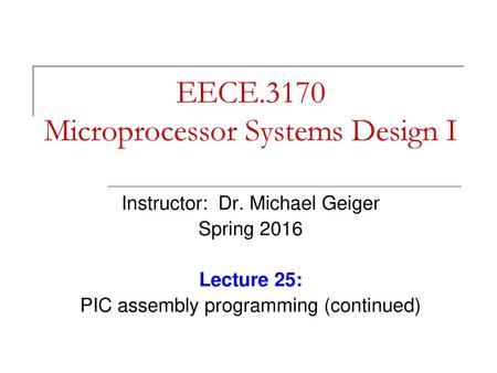 EECE.3170 Microprocessor Systems Design I