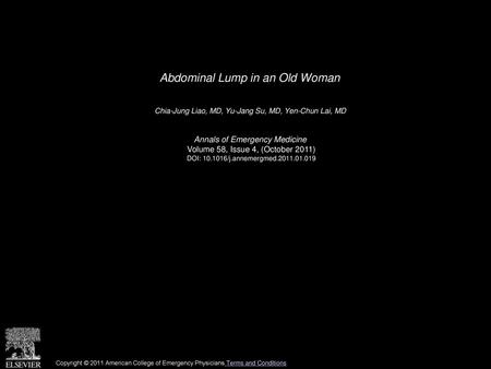 Abdominal Lump in an Old Woman