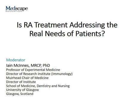 Is RA Treatment Addressing the Real Needs of Patients?