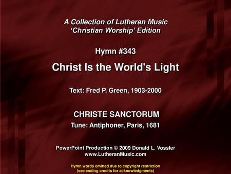 Christ Is the World's Light