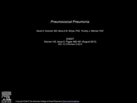 Pneumococcal Pneumonia